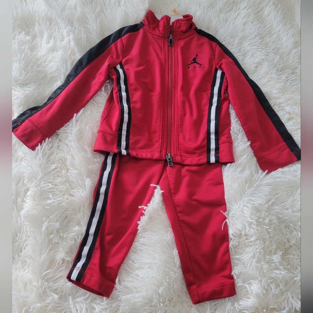 2T Kids Air Jordan Tracksuit Red and Black